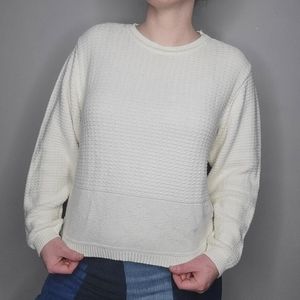 Liz Claiborne LizSport Vintage White Knit Sweater